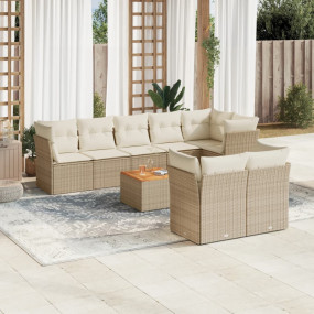Garden Sofa Set Beige and brown