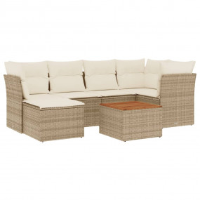 Garden Sofa Set Beige Poly Rattan Large Modular Garden ...