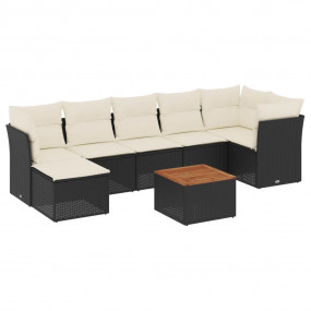 Garden Sofa Set Black, Cream white, Brown