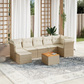Garden Sofa Set Beige, Brown