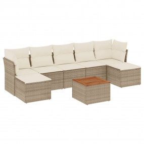 Garden Sofa Set Beige and Brown