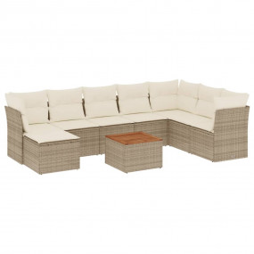 Garden Sofa Set Beige, Cream white, Brown