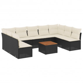Garden Sofa Set Black, Cream White
