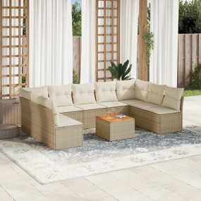 Garden Sofa Set Beige Poly Rattan Large Modular Garden ...