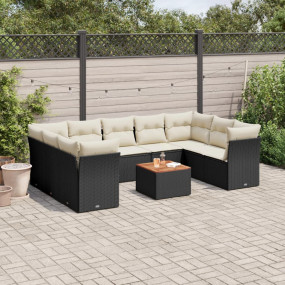 Garden Sofa Set Black and Cream