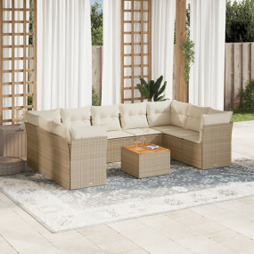 Garden Sofa Set Beige PE rattan Large Modular Garden So...