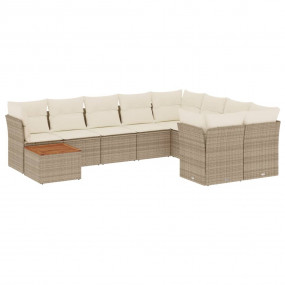 Garden Sofa Set Beige and Brown PE Rattan Large Removab...