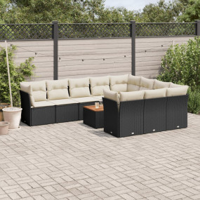 Garden Sofa Set Black PE rattan Large Modular Garden So...