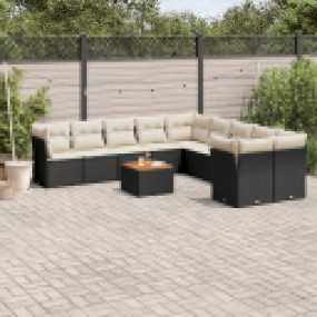 Garden Sofa Set Black, Cream White
