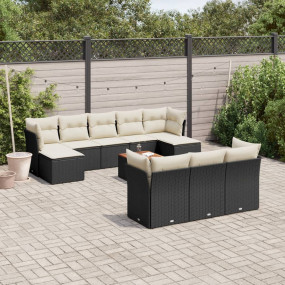 Garden Sofa Set Black, Brown, Cream