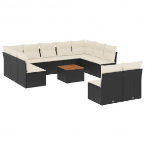 Garden Sofa Set Black and cream