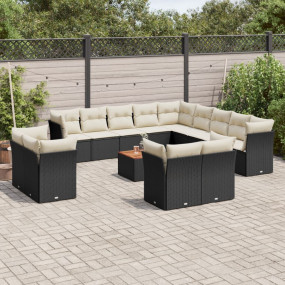 Garden Sofa Set Black and cream