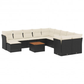 Garden Sofa Set Black