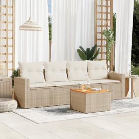 Garden Sofa Set Beige and Cream White