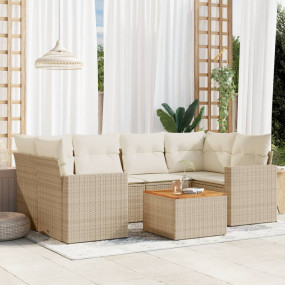 Garden Sofa Set Beige PE rattan Large Modular Garden So...