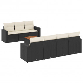 Garden Sofa Set Black Poly Rattan Large Modular Garden ...