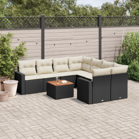 Garden Sofa Set Black, Cream White