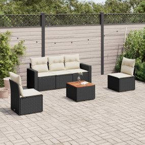 Garden Sofa Set Black and Brown
