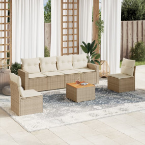Garden Sofa Set Beige, Brown