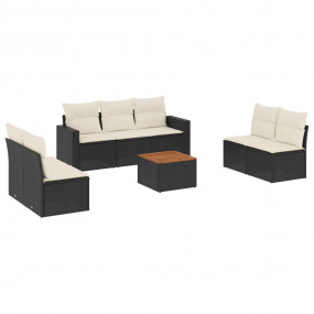 Garden Sofa Set Black and Cream