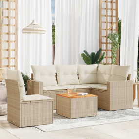 Garden Sofa Set Beige, Cream, Brown