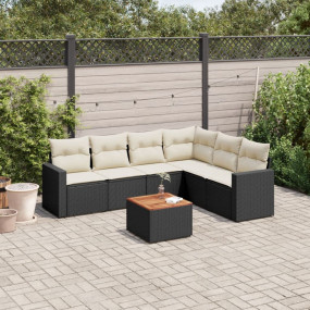 Garden Sofa Set Black and cream