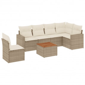 Garden Sofa Set Beige Poly Rattan Large Modular Garden ...