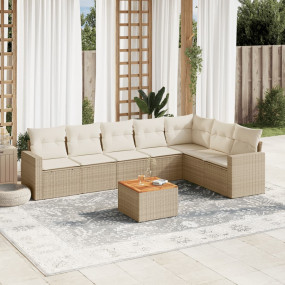 Garden Sofa Set Beige, Brown