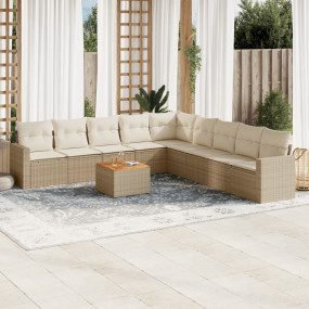 Garden Sofa Set Beige PE rattan Large Modular Garden So...