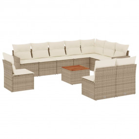 Garden Sofa Set Beige and Brown