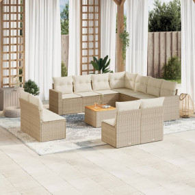 Garden Sofa Set Beige and Cream