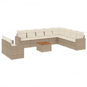 Garden Sofa Set Beige PE rattan Large Modular Garden So...