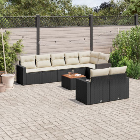 Garden Sofa Set Black, Cream white