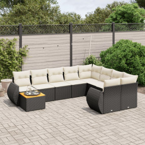Garden Sofa Set Black, Cream White