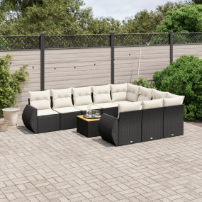 Garden Sofa Set Black, Cream White