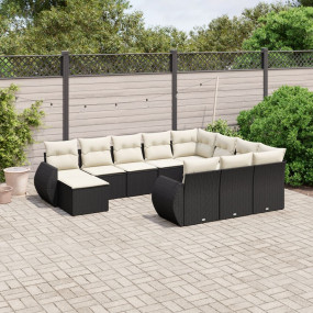 Garden Sofa Set Black, Cream White