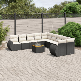 Garden Sofa Set Black PE rattan Large Modular Garden So...