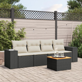 Garden Sofa Set Black, Cream White