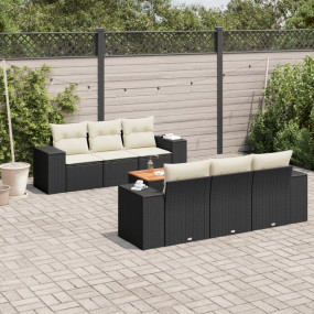 Garden Sofa Set Black, Cream White