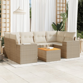 Garden Sofa Set Beige PE rattan Large Modular Garden So...