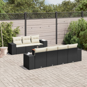 Garden Sofa Set Black, Cream White