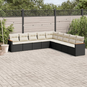 Garden Sofa Set Black, Cream White