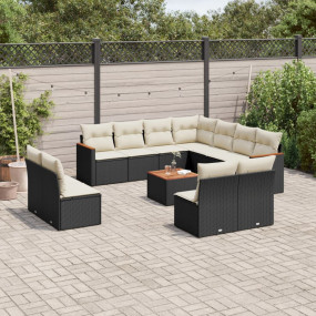 Garden Sofa Set Black PE rattan Large Modular Garden So...