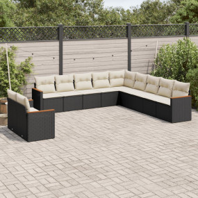 Garden Sofa Set Black, Cream White