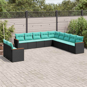 Patio Sofa Set Black, Blue