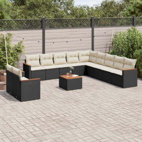 Garden Sofa Set Black, Cream White