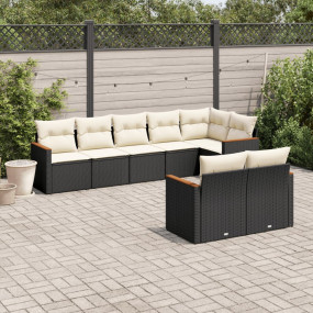Garden Sofa Set Black, Cream White