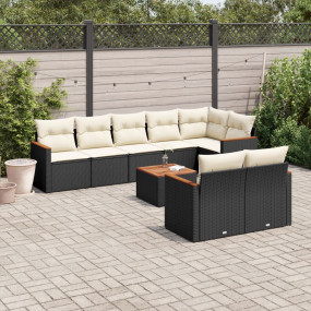 Garden Sofa Set Black, Cream White