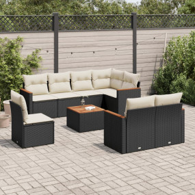 Garden Sofa Set Black, Cream White