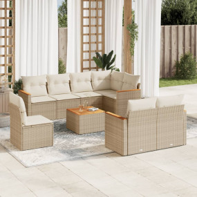 Garden Sofa Set Beige PE rattan Large Modular Garden So...